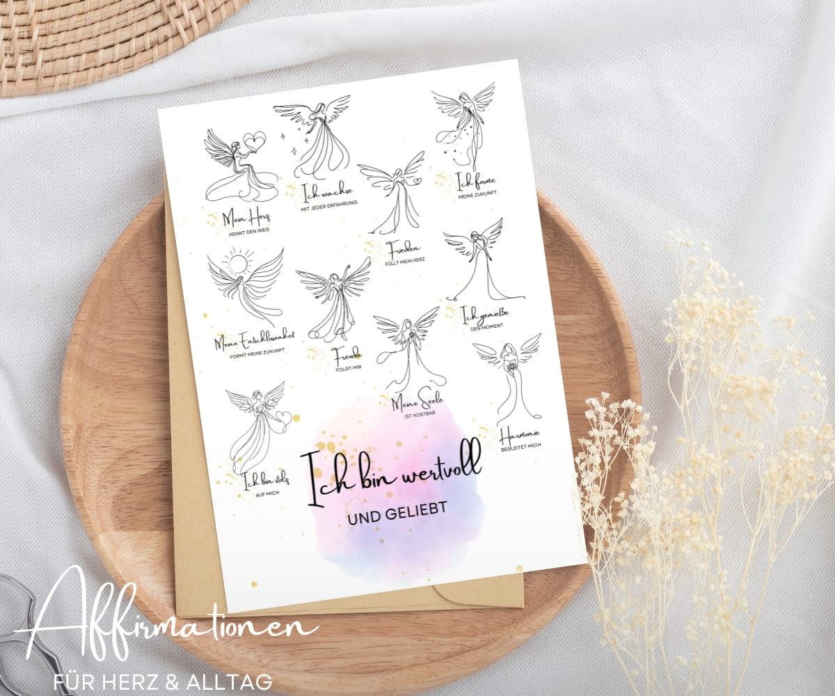 Seelenfunke Affirmationsposter – Lichtvolle Worte für Herz & Seele, 2-teiliges Set in A4 / A3 – Bild 3