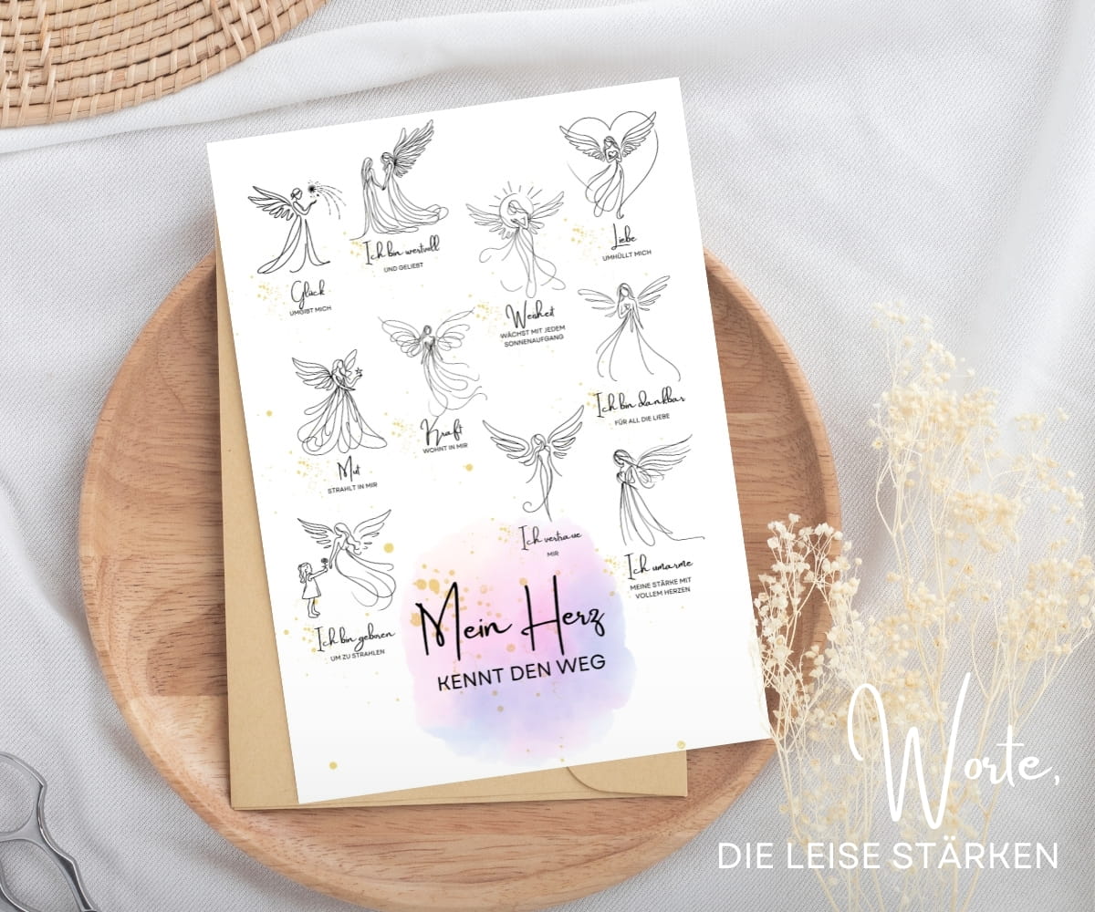 Seelenfunke Affirmationsposter – Lichtvolle Worte für Herz & Seele, 2-teiliges Set in A4 / A3 – Bild 4