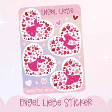 Engel Liebe Herz Sticker voller Licht & Zuneigung, zum Valentinstag, Muttertag usw.